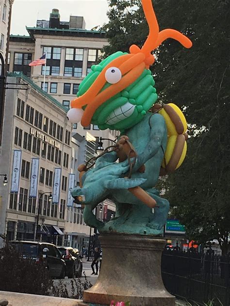 Someone Turned The Turtleboy Statue Into “Art” And I Kind Of Love it