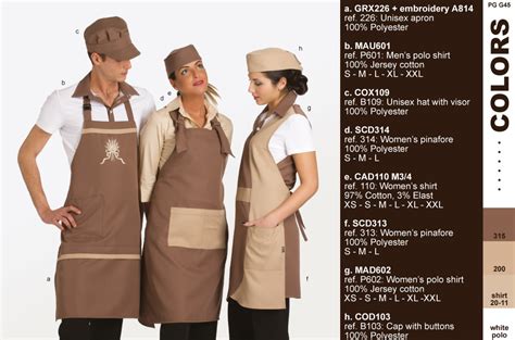 Work Uniforms for cafès, ice cream and pastry shops