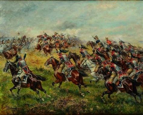 La charge de Wagram, 1er régiment de dragons by Paul Emile Léon Perboyre on artnet