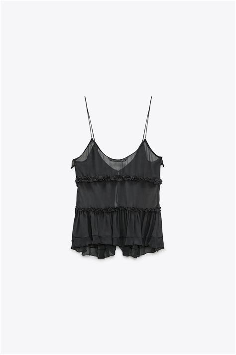 Zara RUFFLED SEMI-SHEER TOP | Mall of America®