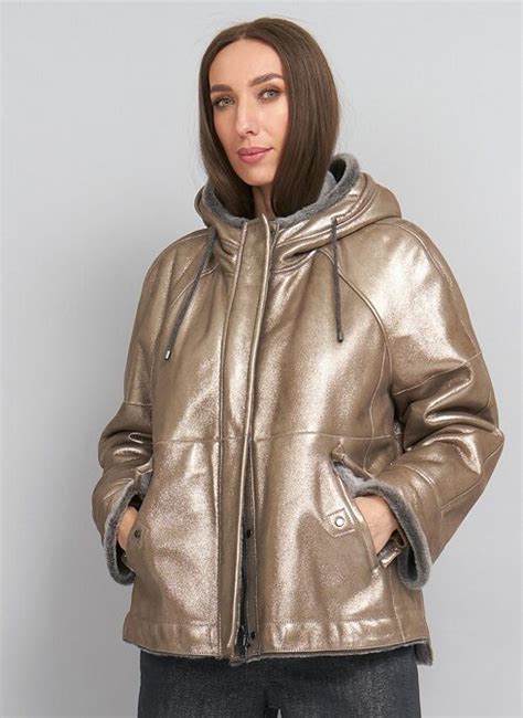 Купить куртку Brunello Cucinelli MPMPI8871 C7605 из натуральной кожи ...