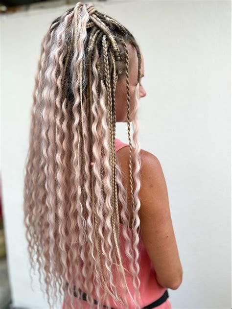 rose moon synthetic dreadlocks pink ombre braids boho hairstyle