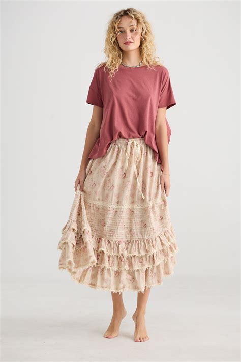 Perdita Floral Skirt Faded Rose – Miss Rose Sister Violet