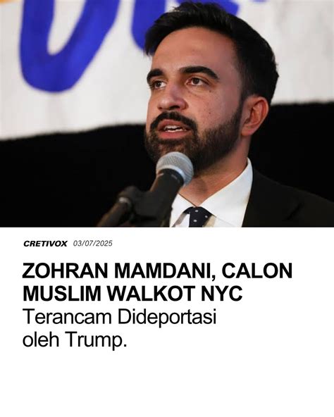 Cretivox | Zohran Mamdani, calon wali kota New York dengan latar