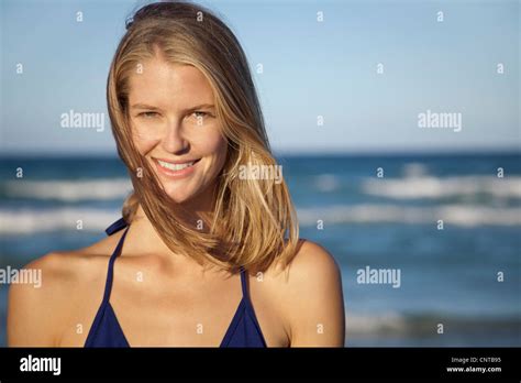 young woman  bikini portrait stock photo alamy