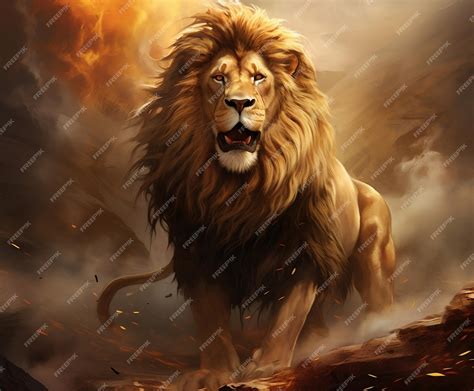 poder majestuoso el leon de juda ia generativa foto premium