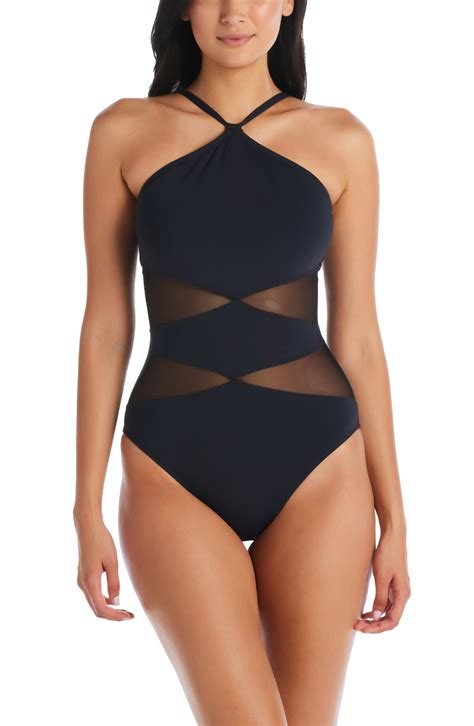 Rod Beattie Don't Mesh Halter Neck One Piece Swimsuit | Editorialist