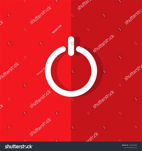 Power Button Icon Shutdown Symbol Flat Stock Vector (Royalty Free ...