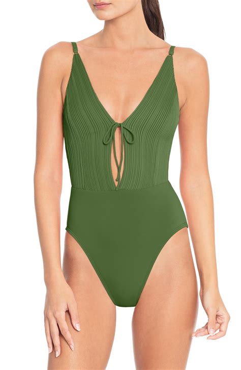 Robin Piccone Tie Front One-Piece Swimsuit | Nordstrom | One piece