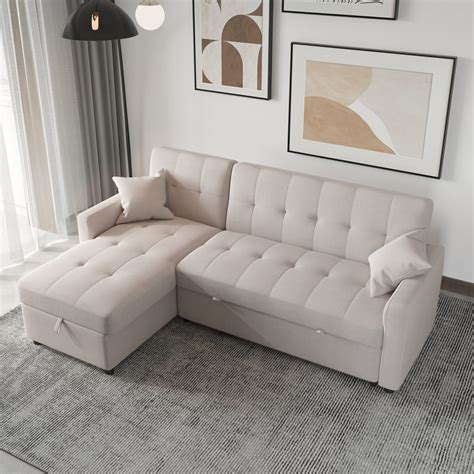buy mgh reversible sectional sleeper sofa  wide sectional sofa