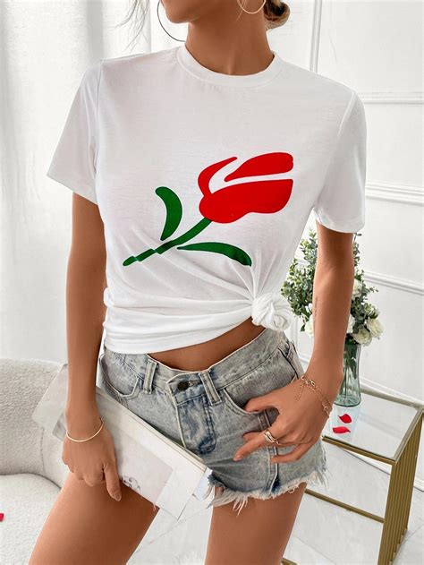 Дамска тениска Rose-2colors - DressPlace
