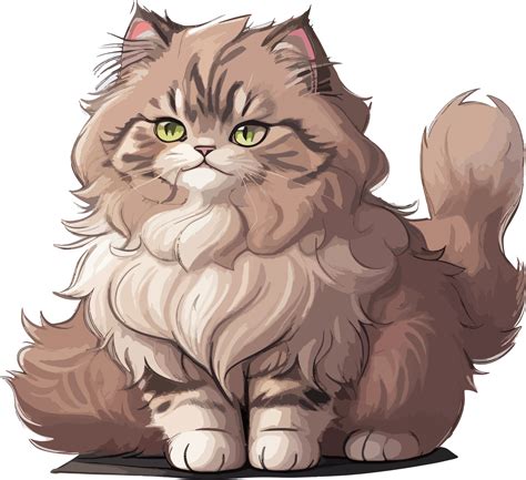 Fluffy Scottish Cat Sticker AI Generative 26792826 PNG
