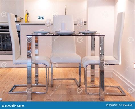 Modern Interior of a Kitchen with Chairs and Table Stock Image - Image ...