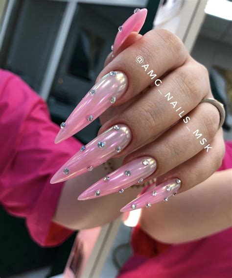 Pinterest | Дизайнерские ногти, Розовые стилеты, Красивые ногти