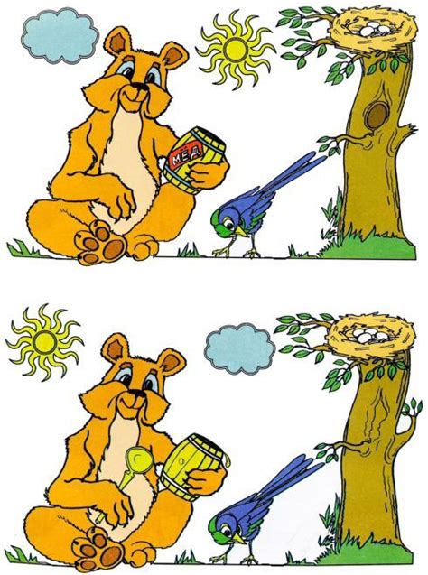 Игра на внимание. Найди отличия | Fun worksheets for kids, Hidden ...