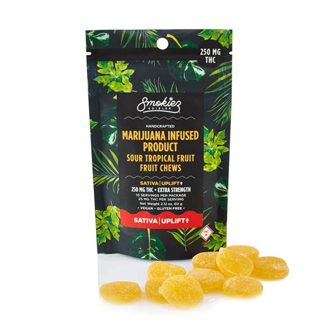 Smokiez Edibles: Smokiez SATIVA Sour Tropical Fruit Chews - 250mg 10pk