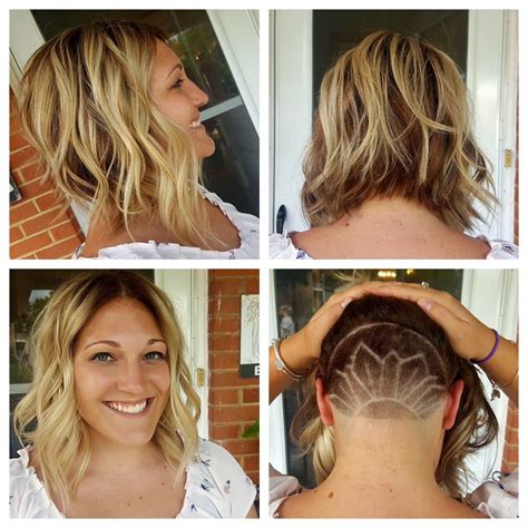 Bob with undercut and a design we did for fun! I love it! | Undercut