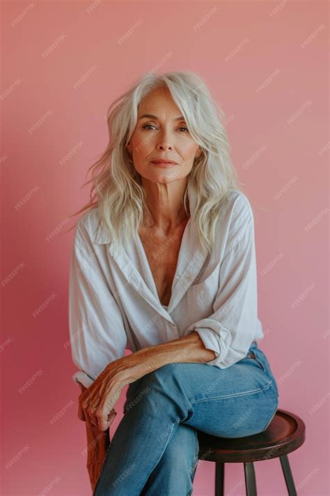 Premium Photo | Graceful beautiful slim senior woman posing in a