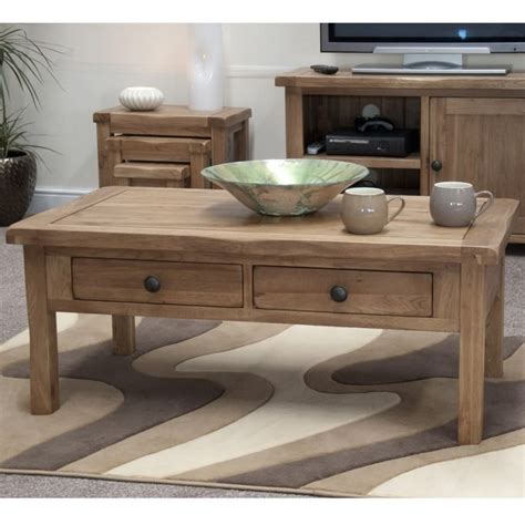 Rustic Oak Coffee Table - Solid Oak Furniture at Low Prices