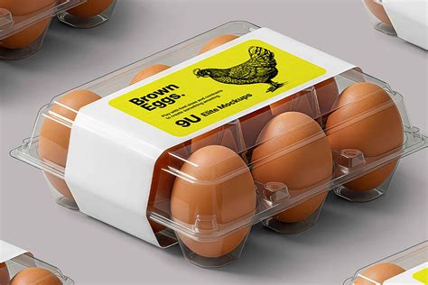 transparent egg packaging mockup
