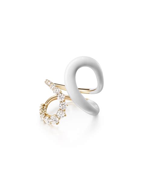 Aria Jane Ring (White Enamel and Diamonds) – The Vault Nantucket