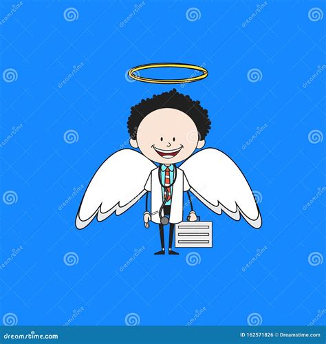 Cartoon Doctor - in Angel Costume Stock Vector - Illustration of vector