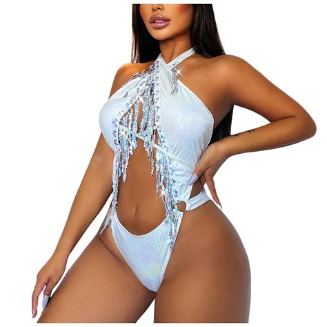Gubotare Womens Swimsuits One Piece Womens Rave One Piece Bodysuit Sexy