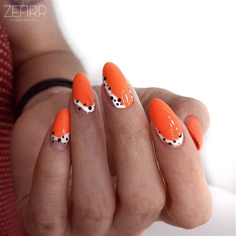 Маникюр | Orange nails, Manicure, Nails