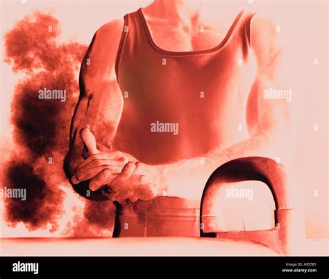 photograph  gymnast dusting hands stock photo alamy