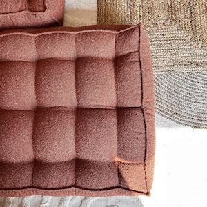 Large Floor Cushions for the Living Room, Modular Sofa in BOUCLE Fabric ...