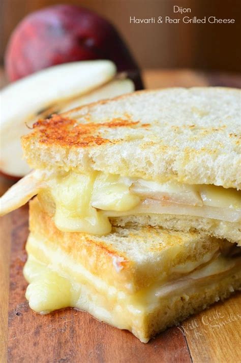 dijon havarti pear grilled cheese  cook  smiles