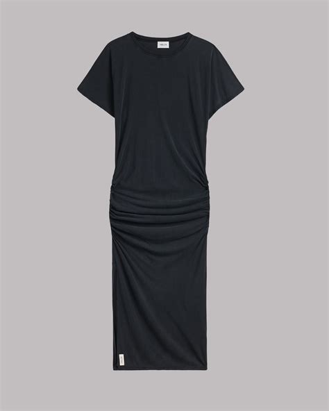 MIKUTA | The Dark Long Draped T-Shirt Dress