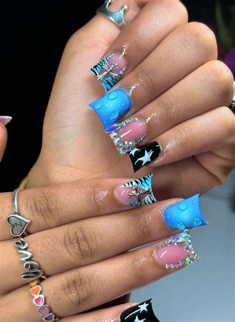 cubs nail designs nails short acrylic blue cute creative nails