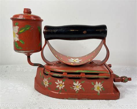 Antique Hand Painted Gas Iron, Royal Hand Painted Gas Iron, Painted Self Heating Antique Iron - Etsy