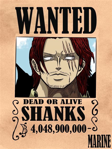 One Piece Wanted Posters Shanks