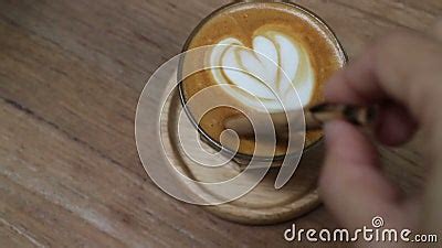 A Cup of Piccolo Latte Coffee with Latte Art Stock Footage - Video of ...