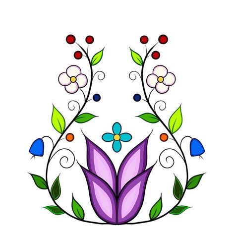 Ojibwe Native American Floral Digital Art Poster Print | Etsy in 2020 ...
