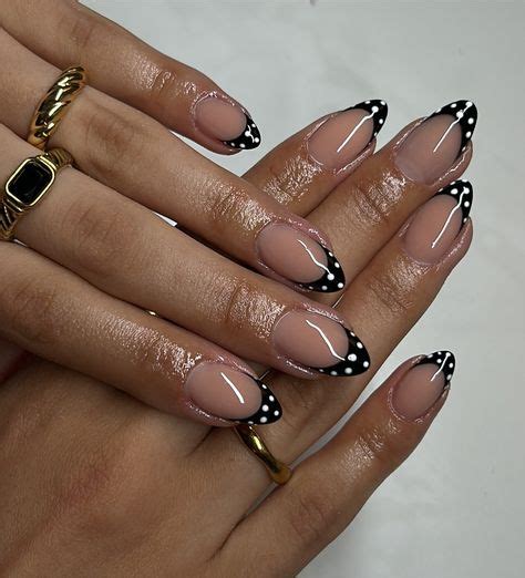 french nails  polka dots