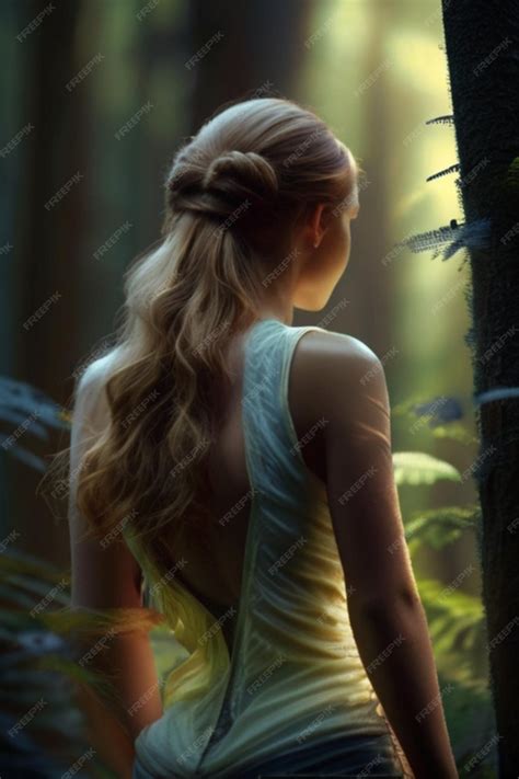 Premium AI Image | Young sexy woman in the forest forest nymph