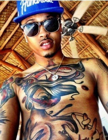 August Alsina Neck Tattoos