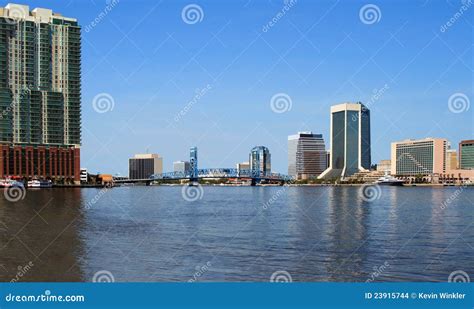 Jacksonville Florida Skyline Stock Photo - Image of colorful, river ...