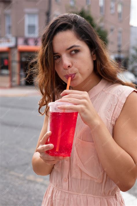 Free Photo | Young woman tolerating the heat wave