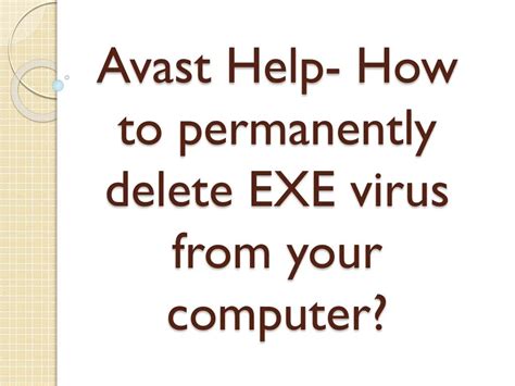 PPT - How to permanently delete EXE virus from your computer PowerPoint ...