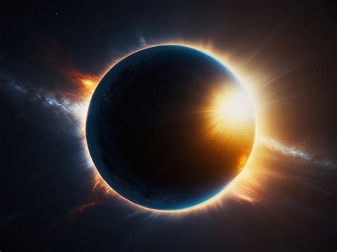 premium photo solar eclipse  deep space  planet covers  star