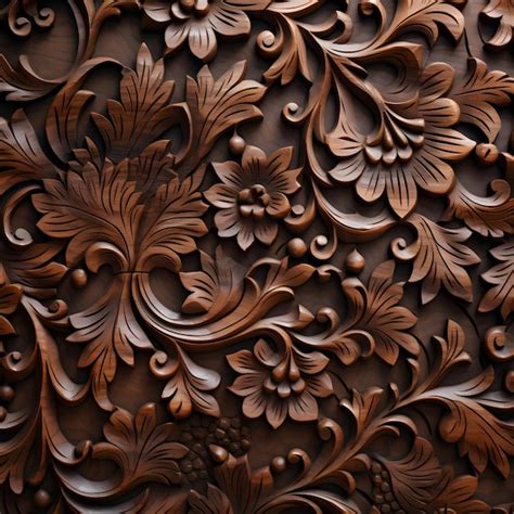 Premium AI Image | Carved Wood Texture