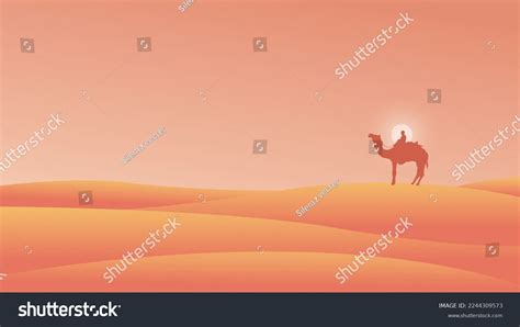 Desert Landscape Background Illustration Vector Silhouette Stock Vector ...