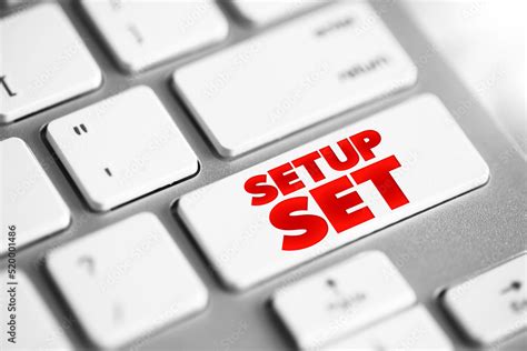 setup set text button  keyboard concept background stock photo
