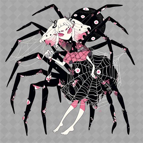 Png Fragile and Delicate Anime Spider Girl With Multiple Eyes an