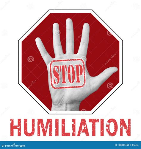 Stop Humiliation Conceptual Illustration. Open Hand with the Text Stop