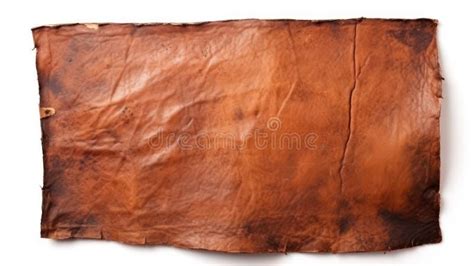 piece   ancient leather isolated  white created  generative